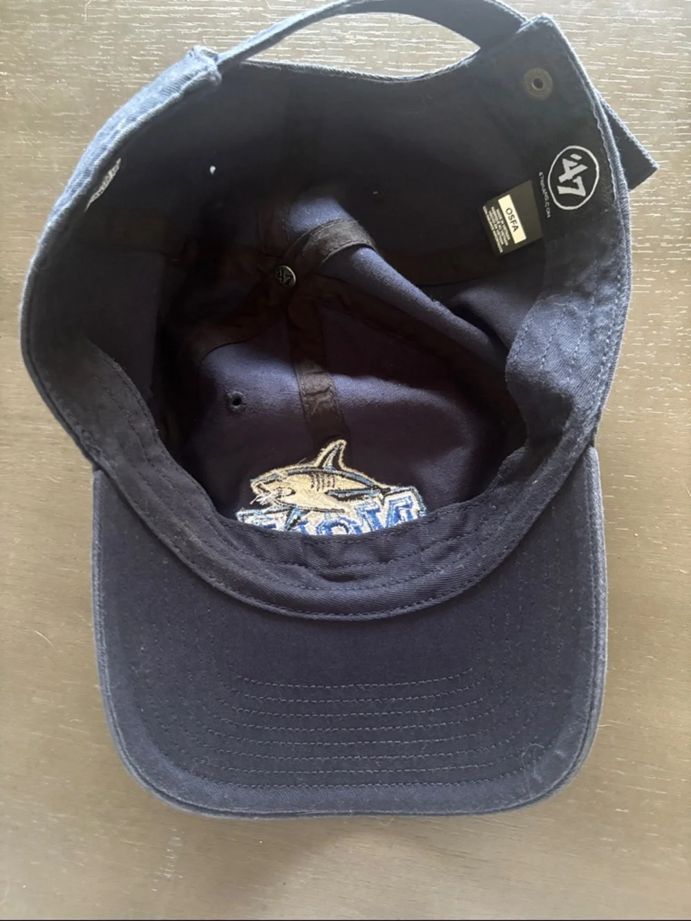 NSU Shark Embroidered Navy Baseball Cap - Picture 4 of 6